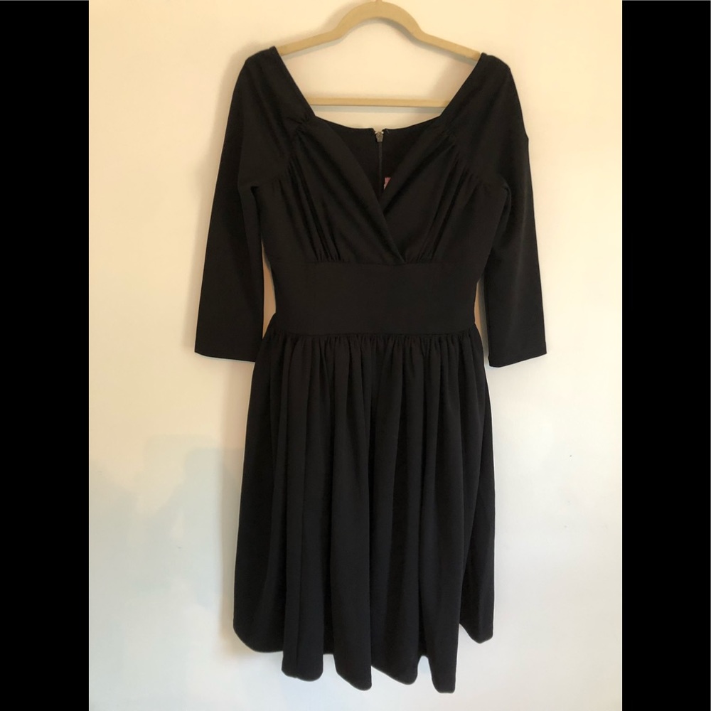 Black vintage style swing dress